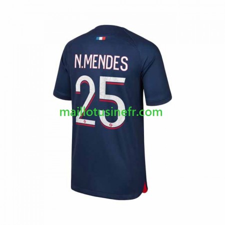 Maillot de Foot Paris Saint-Germain N.Mendes 25 Domicile 2023-24